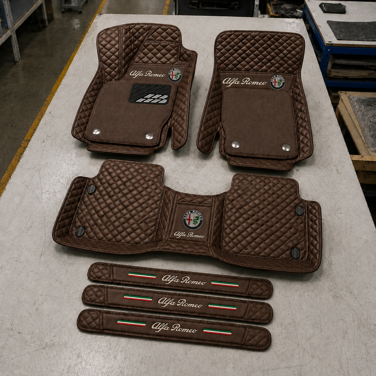 Set Tappetini Auto in Vera Pelle Premium — Protezione Elegante per il Tuo Veicolo